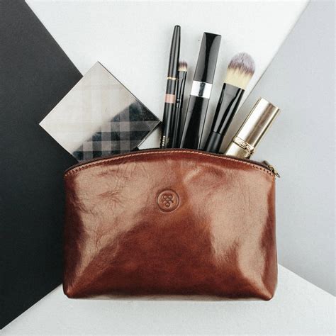 small leather cosmetic pouch